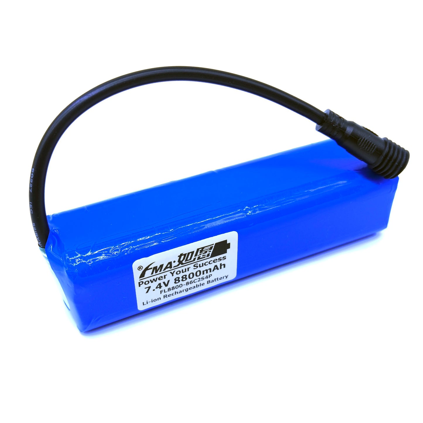 7.4V Li-ion Rechargeable Battery Pack 8800-14000mAh 2S4P with PCM for Bike Light Flashlight Headlight
