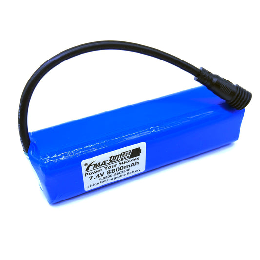 7.4V Li-ion Rechargeable Battery Pack 8800-14000mAh 2S4P with PCM for Bike Light Flashlight Headlight