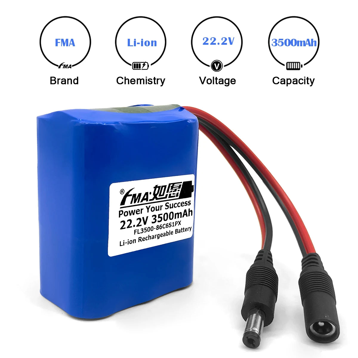 FMA 18V 22.2V 25.2V 29.6V 33.3V 36V 3500mAh Li-ion Rechargeable Battery Pack for Portable Test Device Electronic Toys