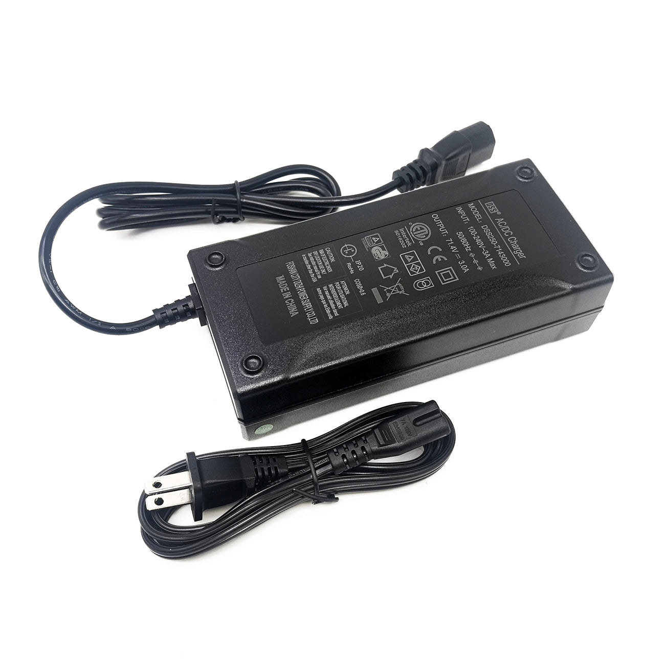 Smart Fast Charger 71.4V 3A for 60V 61.2V Li-ion Battery Pack (17S) | FMA Intelligent Charger