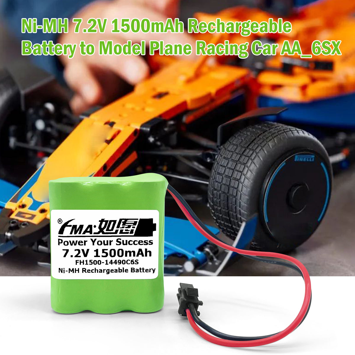 7.2V Ni-MH/Ni-Cd Rechargeable Battery Pack 600-2000mAh for RC Car Boat Model Toy | SMP / Tamiya Connector