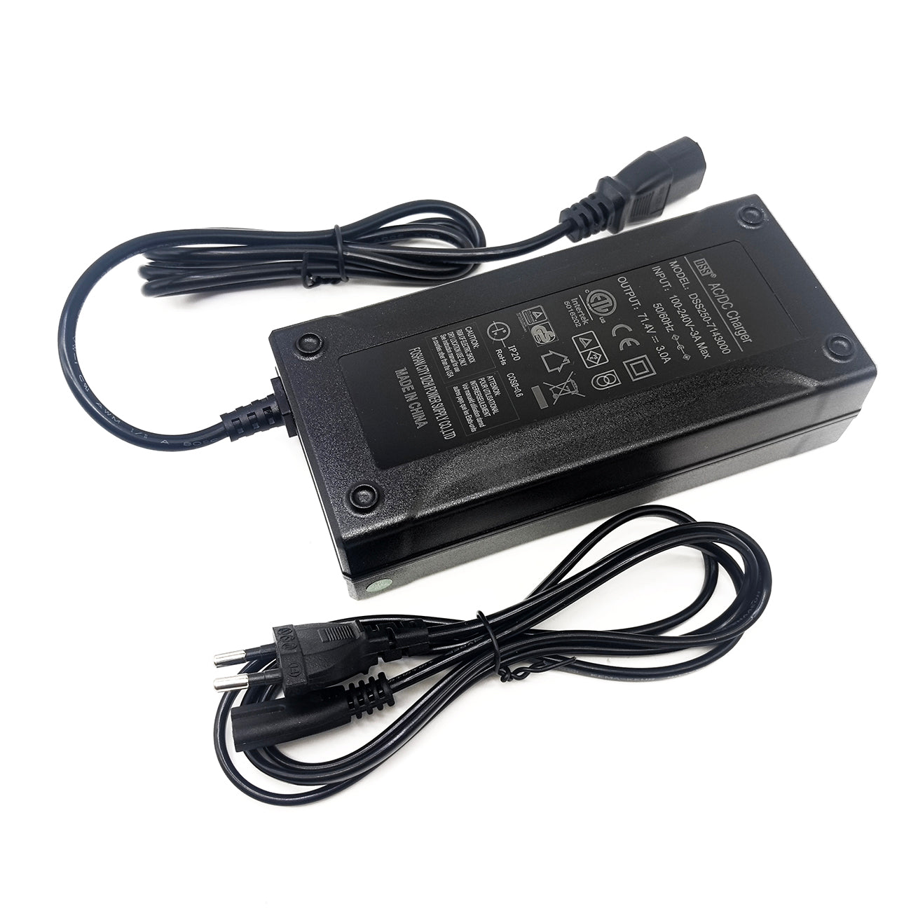 Smart Fast Charger 71.4V 3A for 60V 61.2V Li-ion Battery Pack (17S) | FMA Intelligent Charger