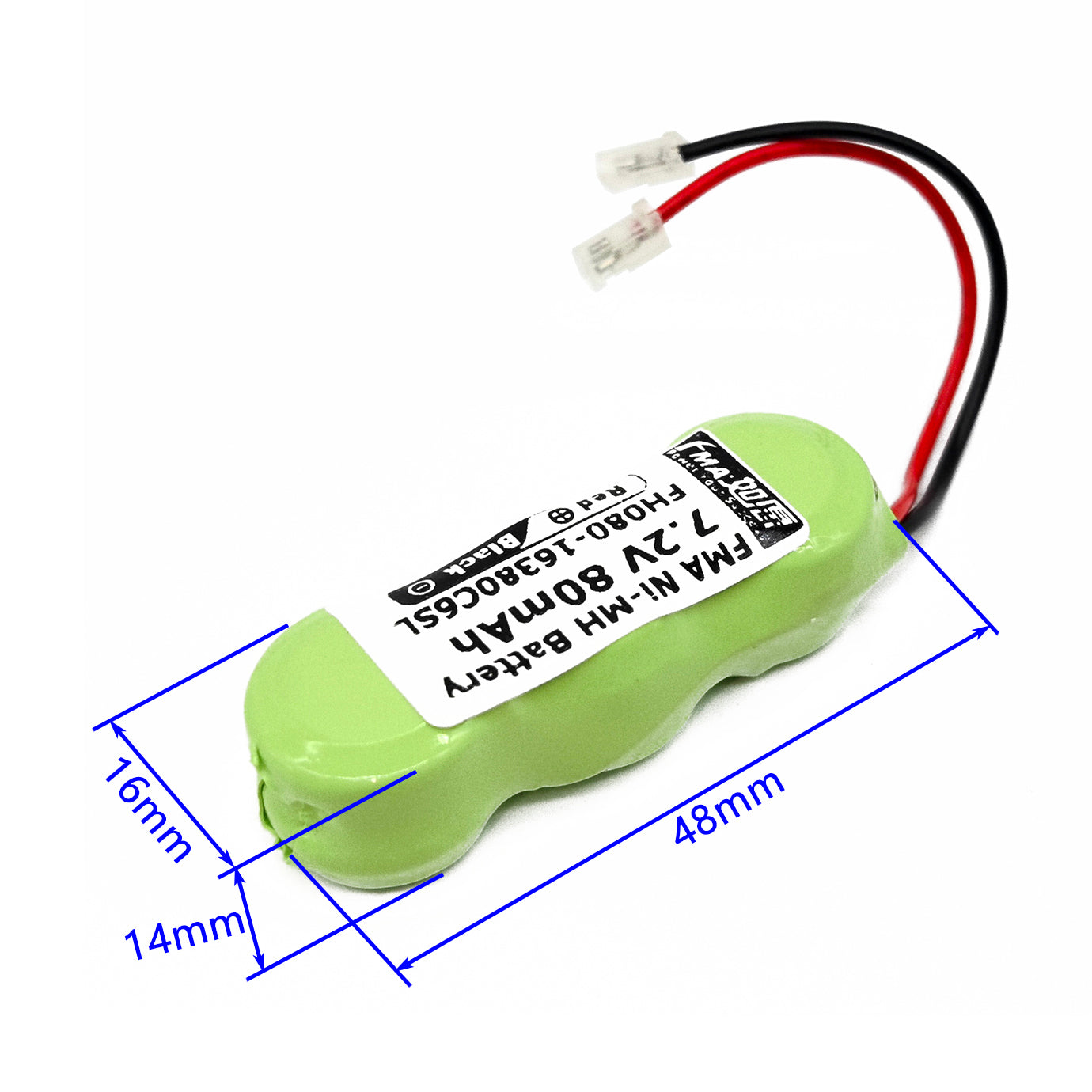 FMA 7.2V 80mAh Ni-MH Rechargeable Battery for GETRONICS Gtalarm GT945 Car Alarm Siren | 6SX / 6SL / 6SH Cell Types
