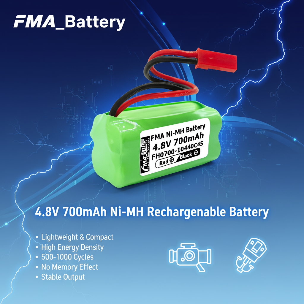 FMA_Battery 4.8V 700mAh Ni-MH Rechargeable Battery