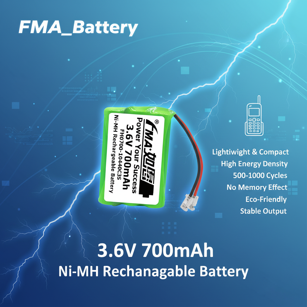 FMA_Battery 3.6V 700mAh Ni-MH Rechargeable Battery for GE Cordless Phone BT-1006 BT-800 BT-904