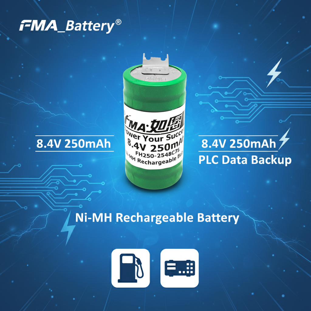 8.4V 250mAh Ni-MH Rechargeable Battery for PLC Data Backup
