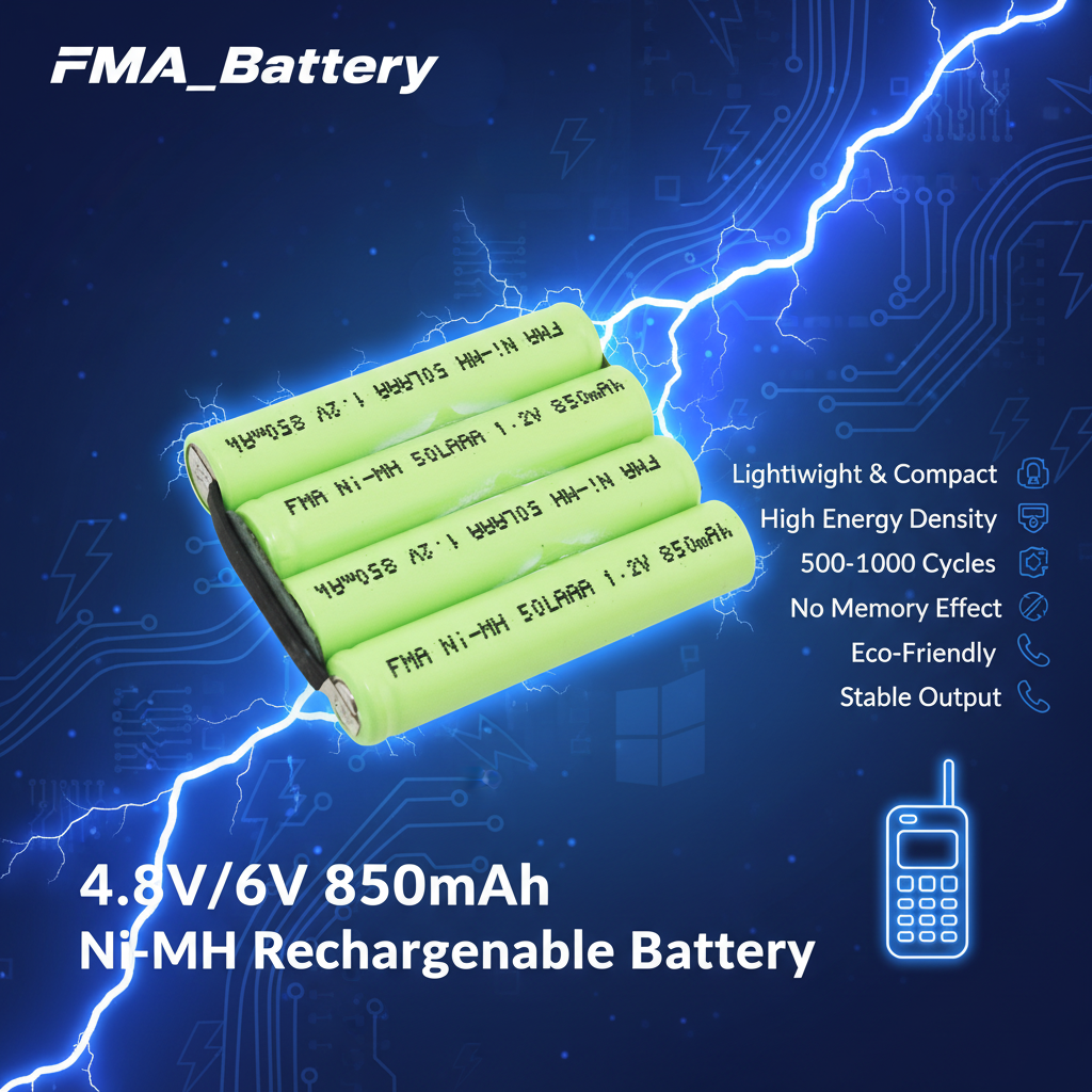 FMA_Battery 4.8V 6V 850mAh Ni-MH Rechargeable Battery for Ericsson Motorola Cordless Phone