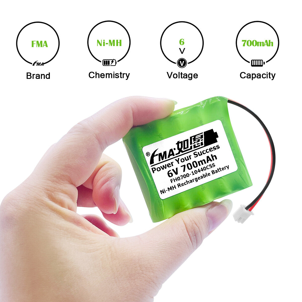 Ni-MH battery 6V 700mAh-Parameters
