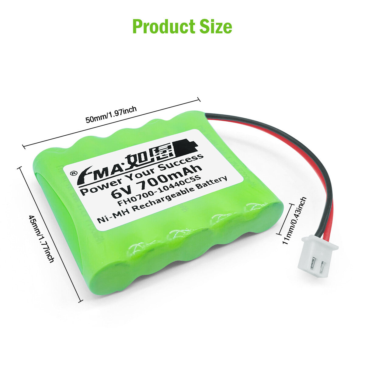 Ni-MH battery 6V 700mAh-Size
