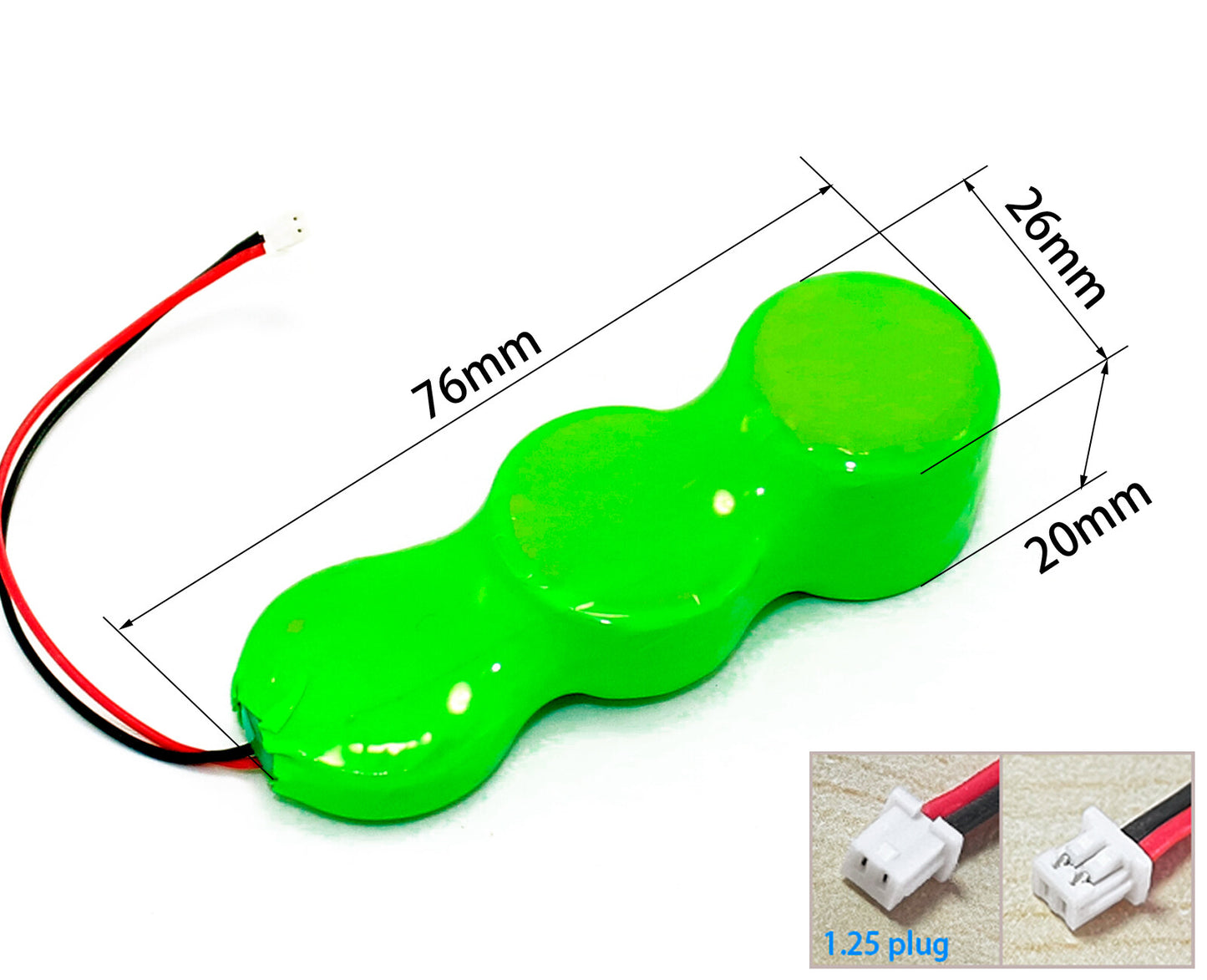 FMA Battery Ni-MH battery Button pack 7.2V250mAh 6SO-connector size polarity  1.25plug