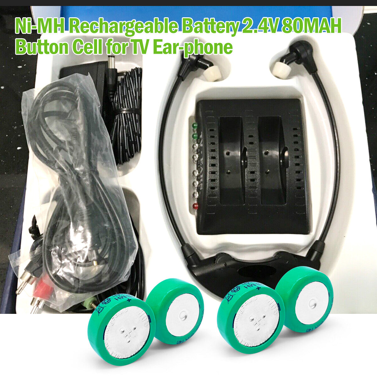FMA Battery Ni-MH battery Button pack 2.4V 80mAh 2SB-Wide application
