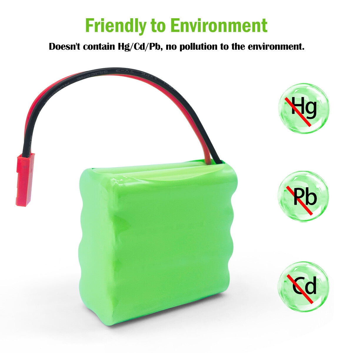 Ni-MH battery 9.6V 700mAh-Customizable connector

