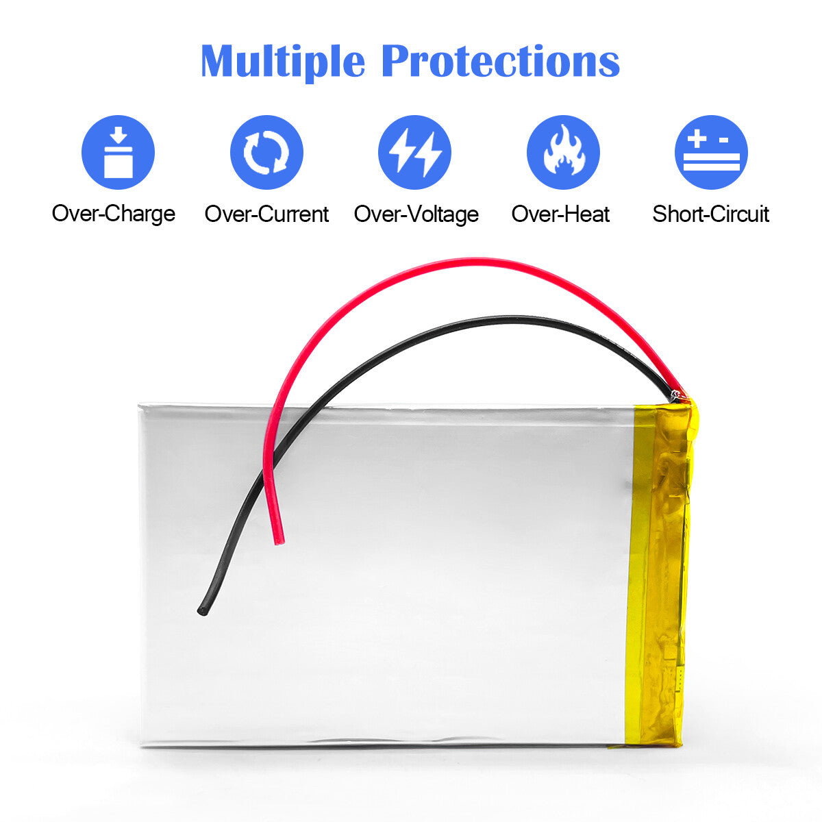 Li-Po Battery 3.7V 1.8AH 355585-back view