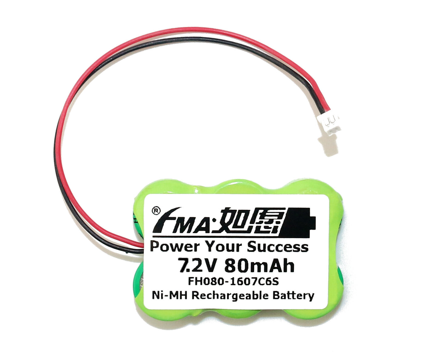FMA Battery Ni-MH battery Button pack 7.2V 80mAh 6SX-Front view

