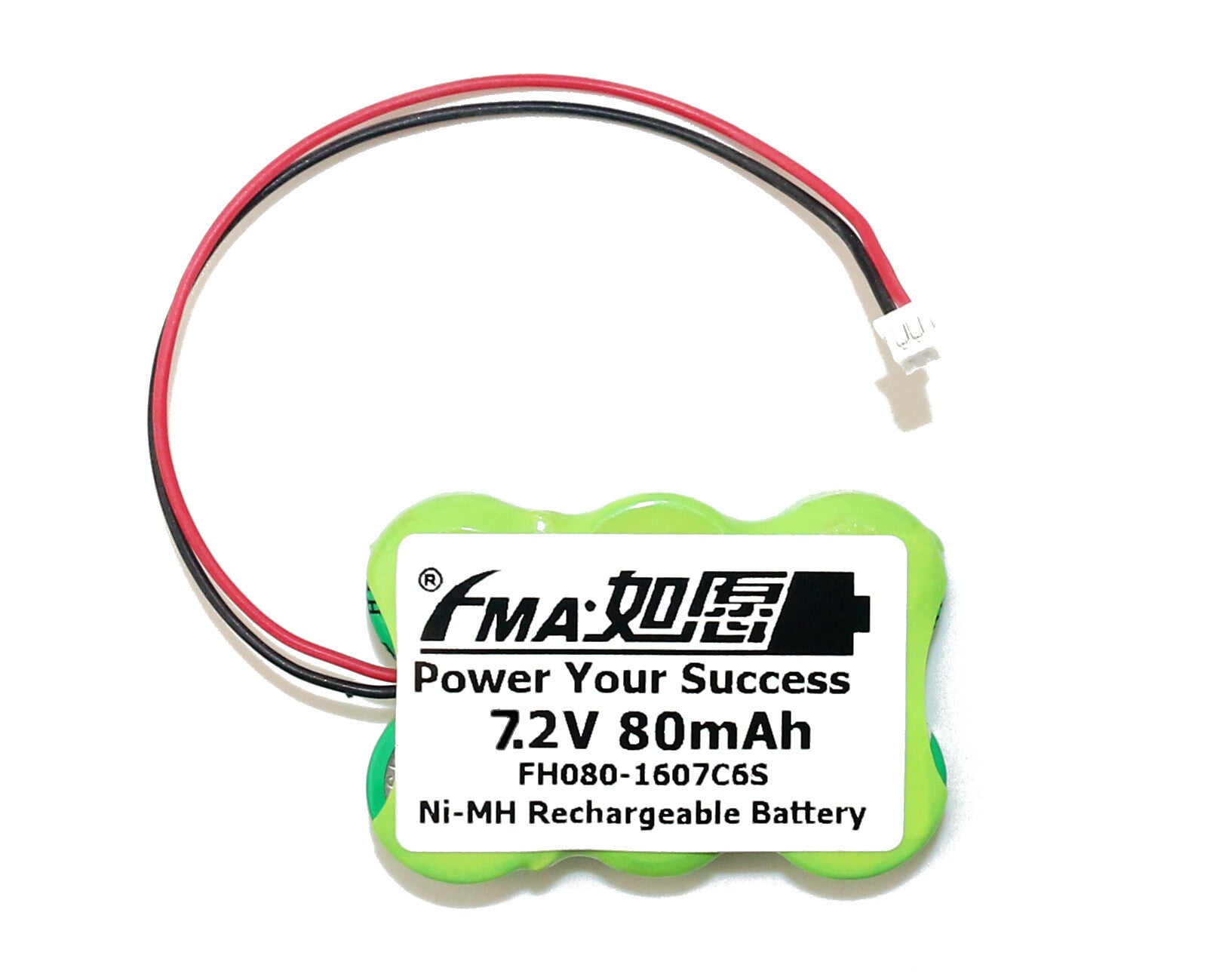 FMA Battery Ni-MH battery Button pack 7.2V 80mAh 6SX-Front view
