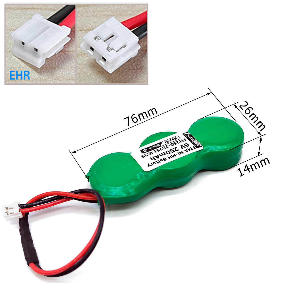 FMA Battery Ni-MH battery Button pack 6V 250mAh 5SO-Size
