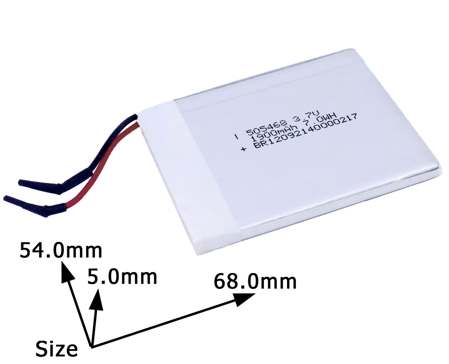 3.7V Li-Po battery-1.9AH 505468 size