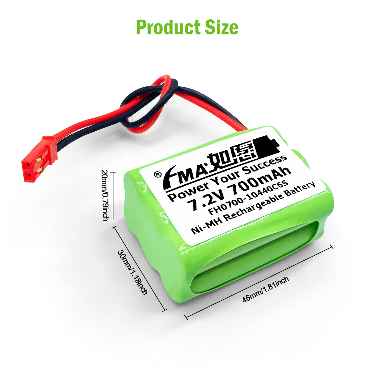 Ni-MH battery 6V 700mAh-Size
