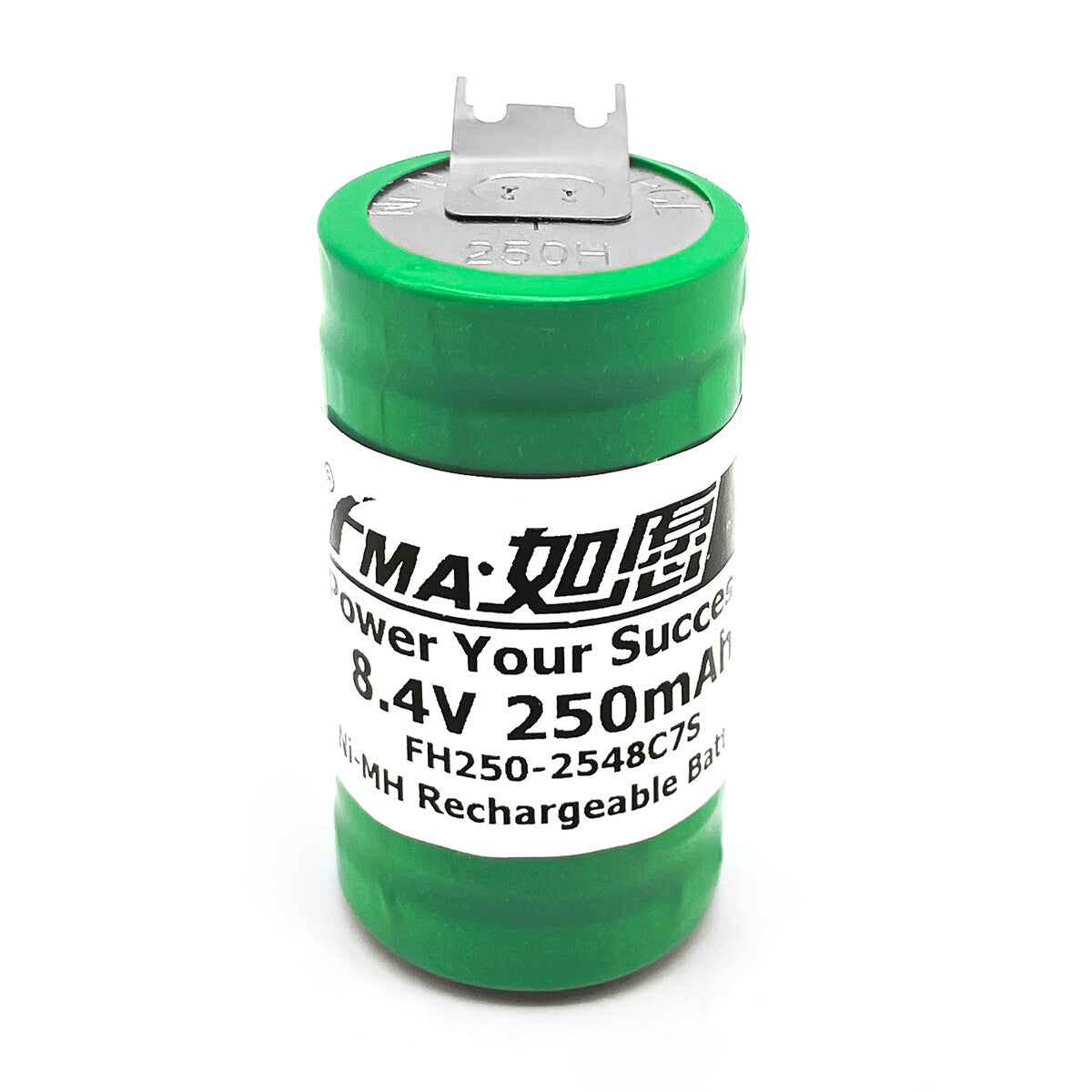 FMA Battery Ni-MH battery Button pack 8.4V 250mAh-Front view

