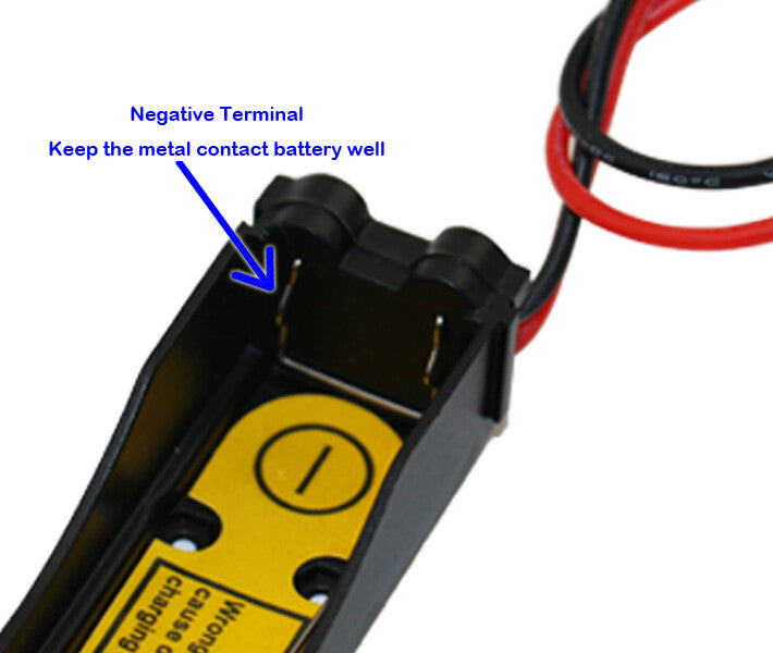 Protected Li-ion Battery Holder-Pay attention to + - terminal