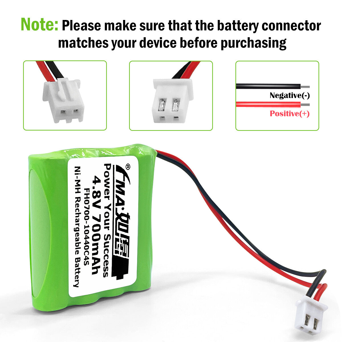 4.8V 700mAh Ni-MH Battery for Baby Monitor | Summer, Philips, LINDAM Compatible