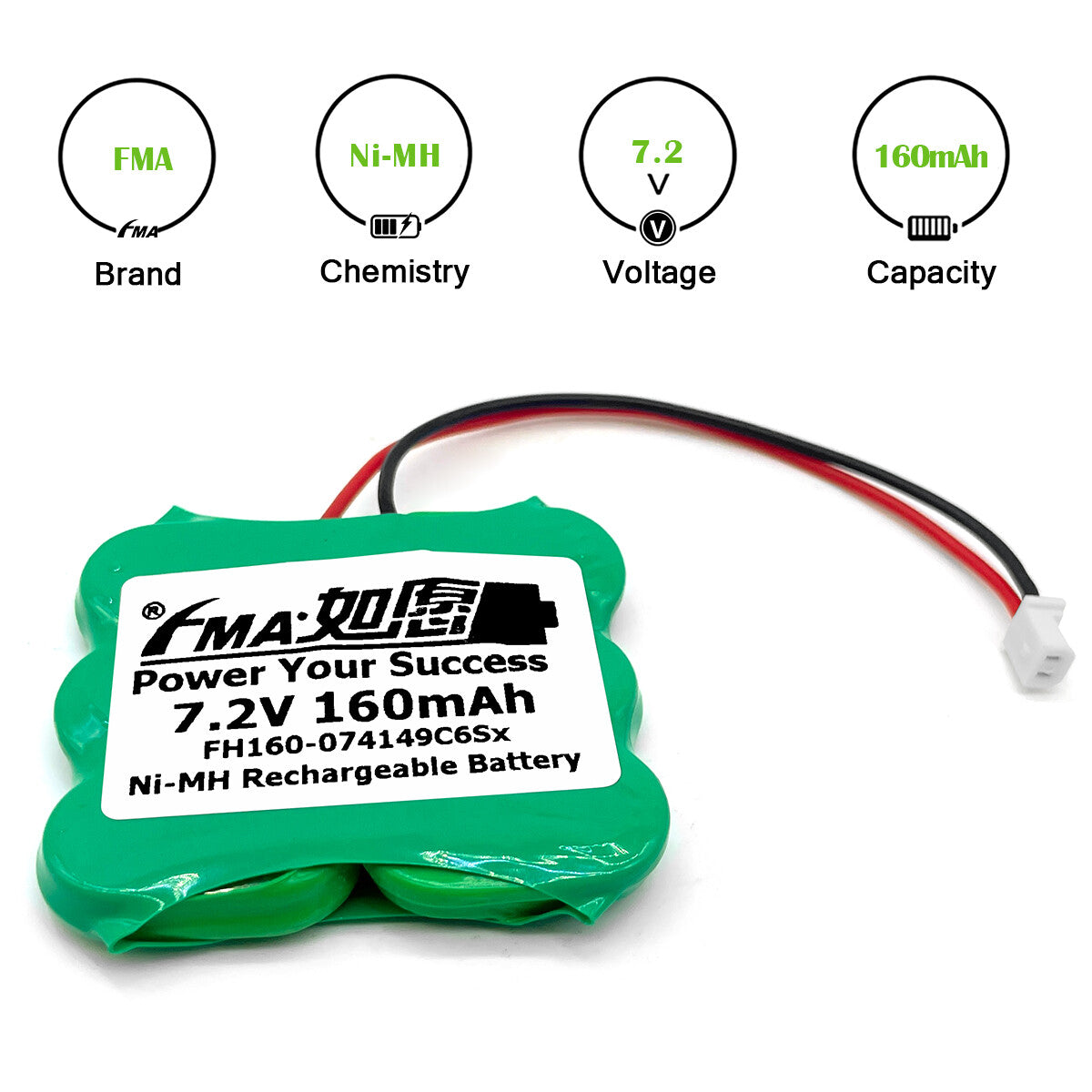 FMA Battery Ni-MH battery Button pack 7.2V 160mAh 6SX-Parameters
