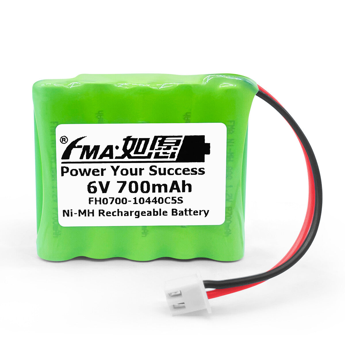 Ni-MH battery 6V 700mAh-Front view
