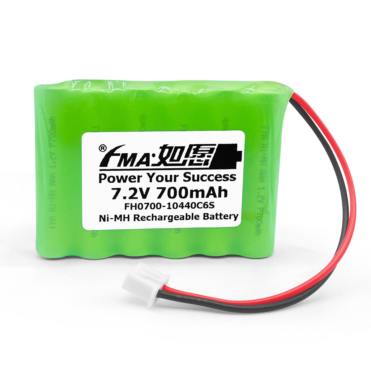 Ni-MH battery 7.2V 700mAh-Front view
