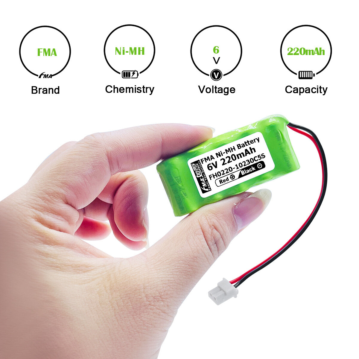 Ni-MH battery 6V 220mAh- parameters