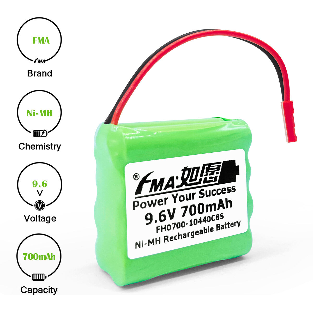 Ni-MH battery 9.6V 700mAh-Parameters
