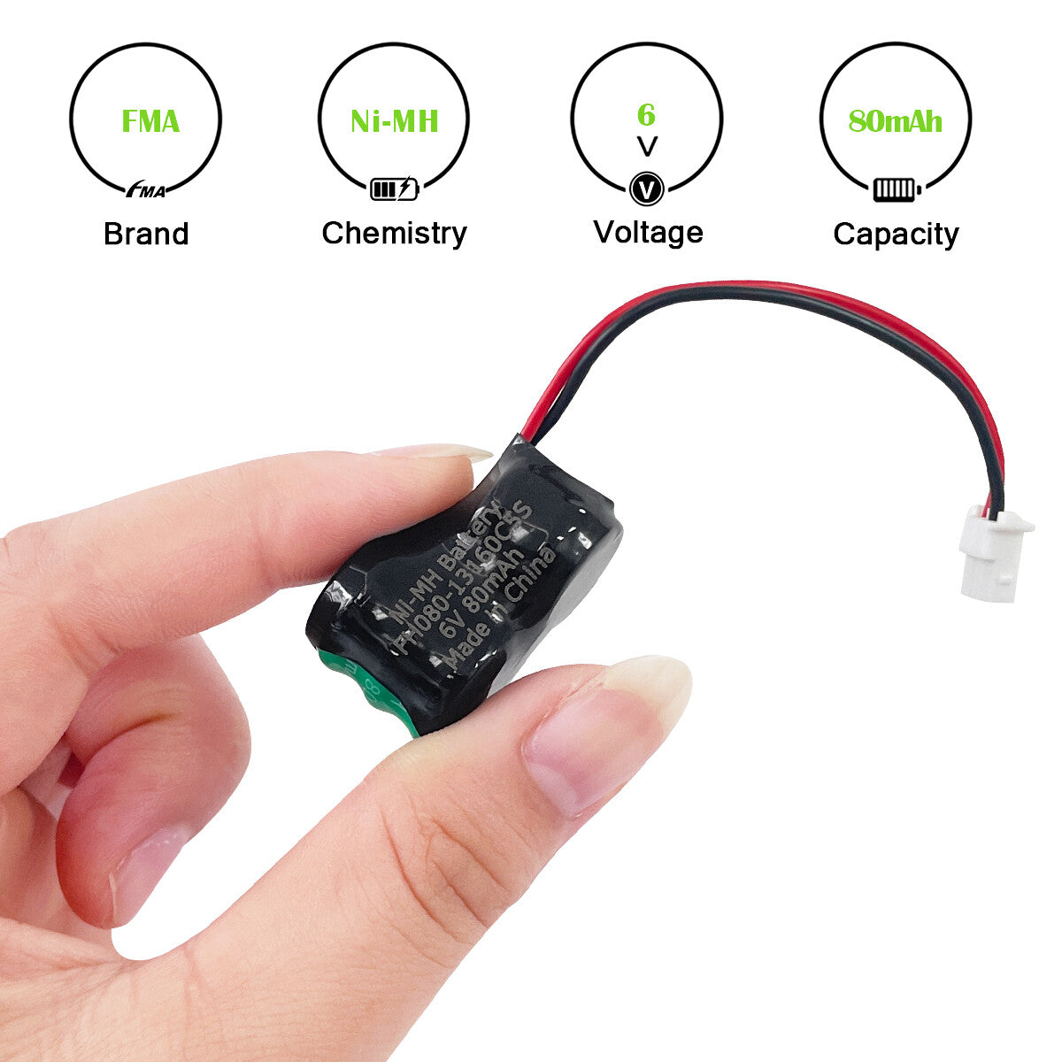 FMA Battery Ni-MH battery Button pack 6V 80mAh 5SH-Parameters
