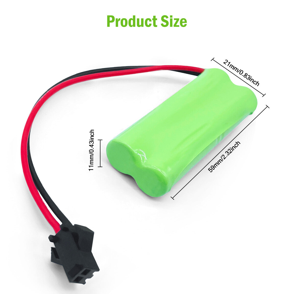 Ni-MH battery 4.8V 350mAh-Size
