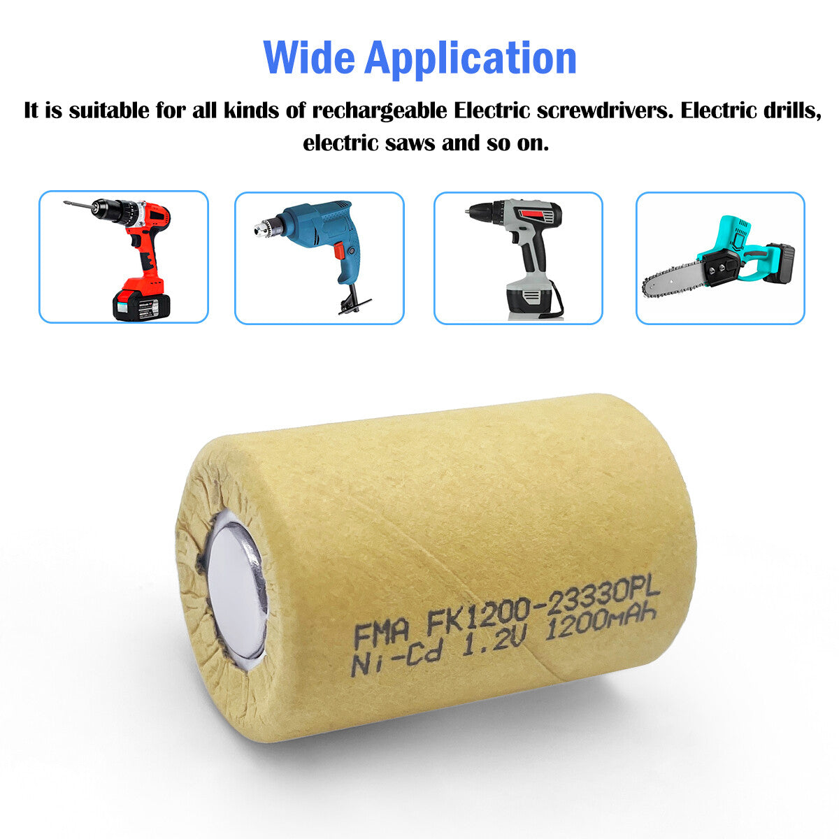 2* 1.2V 1.2-2.2Ah Ni-MH 4/5SC Battery for Power Tools Screwdriver Drill