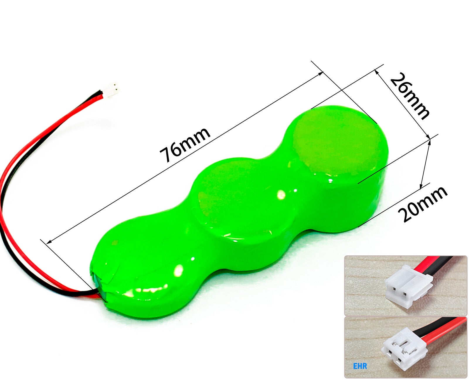 FMA Battery Ni-MH battery Button pack 7.2V250mAh 6SO-connector size polarity  EHR 
