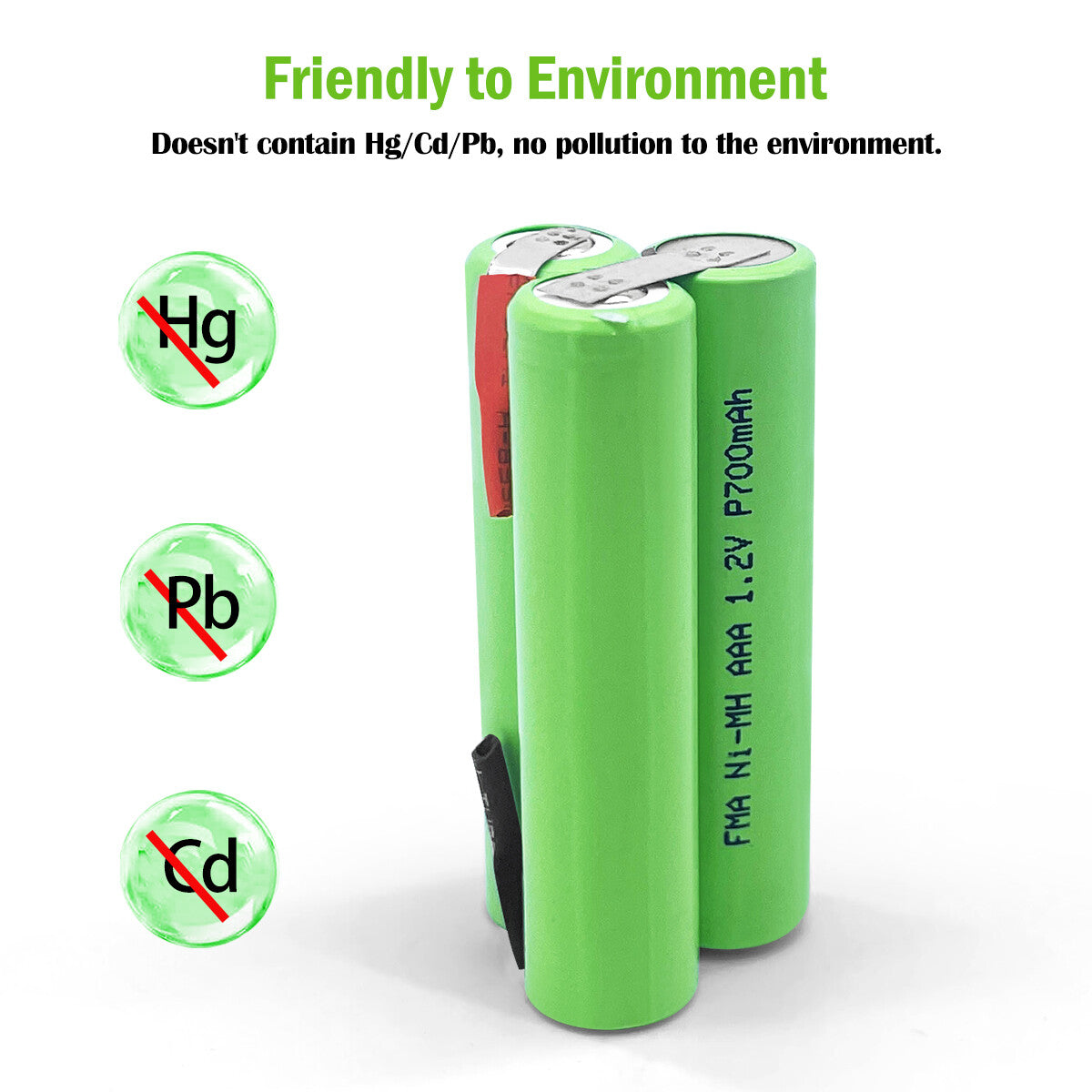 FMA Battery Ni-MH battery 10440C3ST 3.6V 700mAh-Back view

